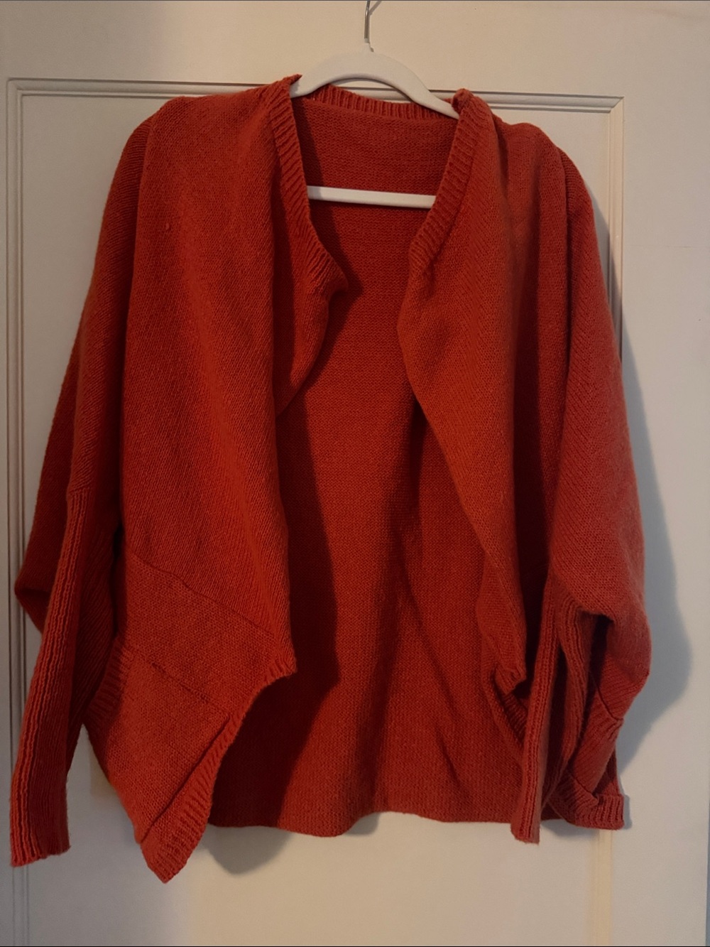 Women's Open-Front Rust/Burnt Orange Sweater Cardigan